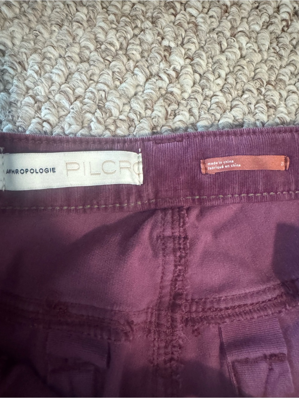 Pilcro Plum Corduroy, Button-up Pants - Picture 6 of 11